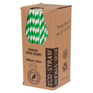 Paper Drinking Straw Regular Green - 20/6