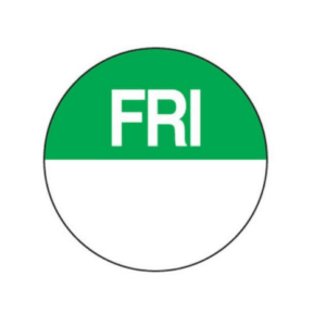 Day Dots Round - Friday - 25mm - 1000 per Roll