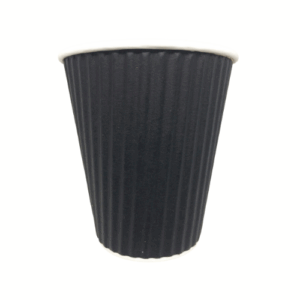 Coffee Cup Ripple Cup Design - Black - 12oz