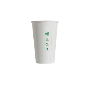 Compostable Coffee Cup Single Wall - White - 16oz - Truly Eco