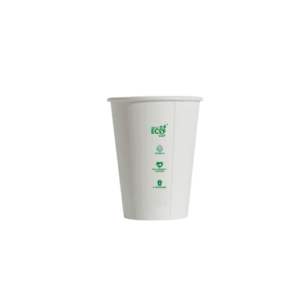 Compostable Coffee Cup Single Wall - White - 12oz - Truly Eco
