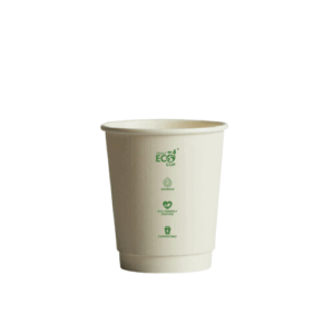 Compostable Coffee Cup Doublewall - White - 8oz Squat - Truly Eco