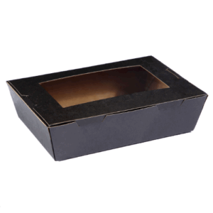 Lunch Box with Window - Black - Medium - 18cm x 12cm x 5cm