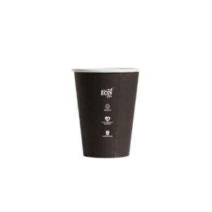 Compostable Coffee Cup Single Wall - Black - 12oz - Truly Eco