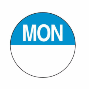 Day Dots Round - Monday - 25mm - 1000 per Roll