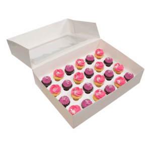 24 Cupcake Box With Window Mini Holes + Insert