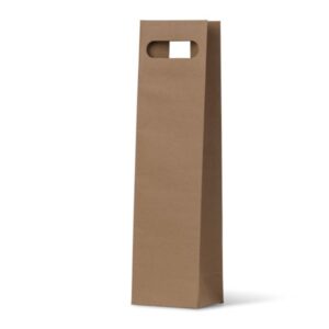 1 Bottle Bag Die Cut Handle Brown