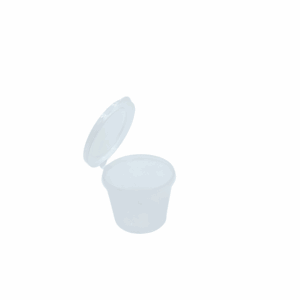 Round Plastic Container With Hinged Lid - 25ml