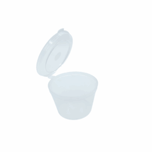Round Plastic Container With Hinged Lid - 70ml