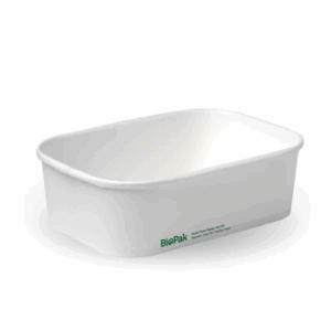 Bioboard Takeaway Rectangular Container - White - 650ml