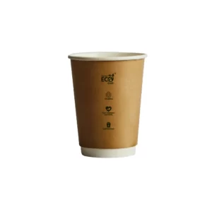 Compostable Coffee Cup Doublewall - Brown - 8oz Squat - Truly Eco
