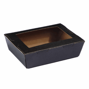 Lunch Box with Window - Black - Extra Small - 12cm x 9cm x 3.5cm