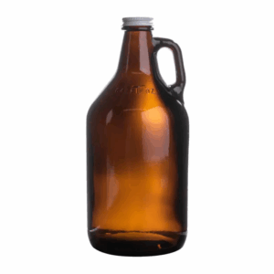 Glass Bottle with lid - Growler - Amber - 2 Litre