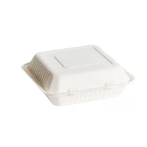 Sugarcane Square Dinner Clamshell 9'' - White
