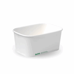 BioBoard Takeaway Rectangular Container - White - 1000ml