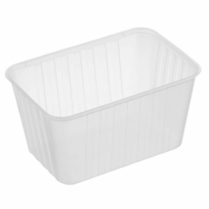 Rectangle Ribbed Container - Clear - 1500ml