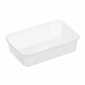 Rectangle Ribbed Container - Clear - 750ml