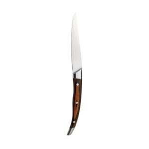 Cavalier Noble Point-Tip Steak Knife, Brown Handle, 242mm